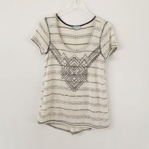 Maurices Cream Short Sleeve Sweater